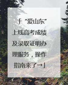 “爱山东”上线高考成绩及录取证明办理服务，操作指南来了→