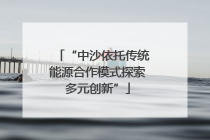 “中沙依托传统能源合作模式探索多元创新”