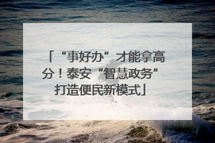 “事好办”才能拿高分！泰安“智慧政务”打造便民新模式
