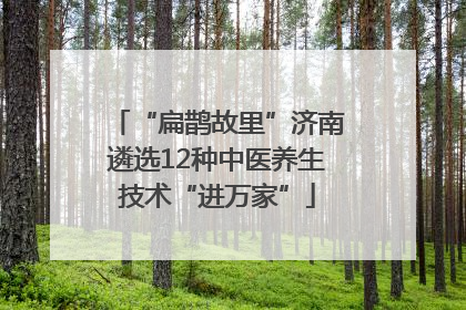 “扁鹊故里”济南遴选12种中医养生技术“进万家”