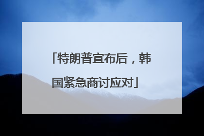 特朗普宣布后，韩国紧急商讨应对