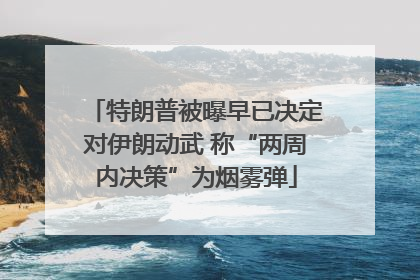 特朗普被曝早已决定对伊朗动武 称“两周内决策”为烟雾弹
