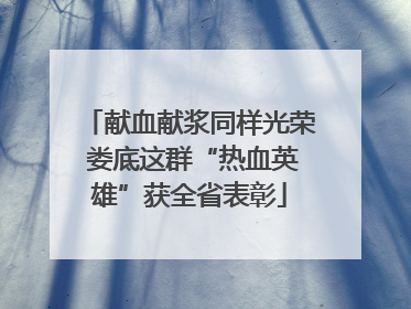 献血献浆同样光荣 娄底这群“热血英雄”获全省表彰