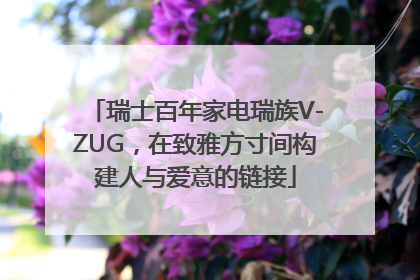 瑞士百年家电瑞族V-ZUG，在致雅方寸间构建人与爱意的链接