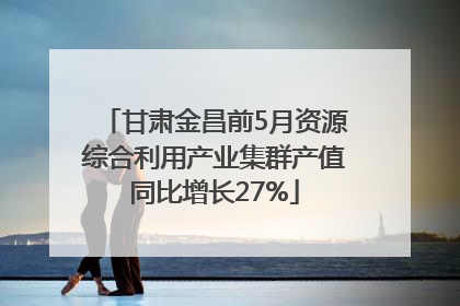 甘肃金昌前5月资源综合利用产业集群产值同比增长27%