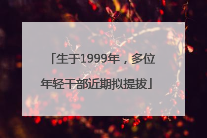 生于1999年，多位年轻干部近期拟提拔