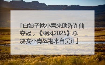白娘子携小青来助阵许仙夺冠，《乘风2025》总决赛小青战袍来自吴江