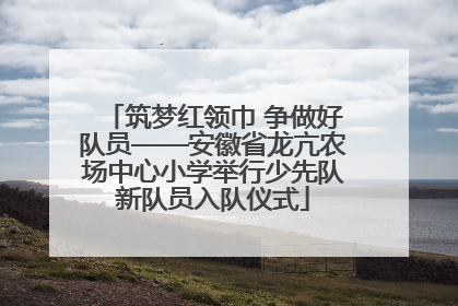筑梦红领巾 争做好队员——安徽省龙亢农场中心小学举行少先队新队员入队仪式