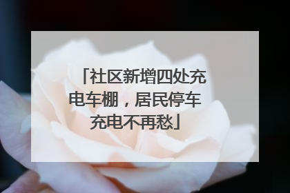 社区新增四处充电车棚，居民停车充电不再愁