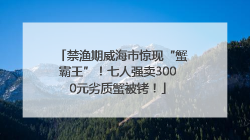 禁渔期威海市惊现“蟹霸王”！七人强卖3000元劣质蟹被铐！