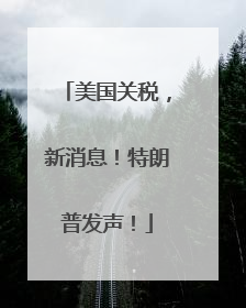 美国关税，新消息！特朗普发声！