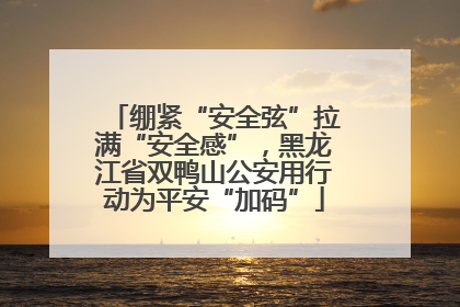 绷紧“安全弦”拉满“安全感”，黑龙江省双鸭山公安用行动为平安“加码”