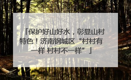 保护好山好水，彰显山村特色！济南钢城区“村村有一样 村村不一样”