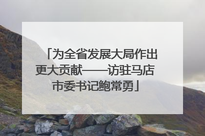 为全省发展大局作出更大贡献——访驻马店市委书记鲍常勇