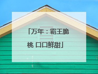 万年：霸王脆桃 口口鲜甜