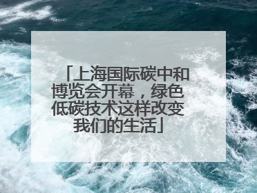 上海国际碳中和博览会开幕，绿色低碳技术这样改变我们的生活