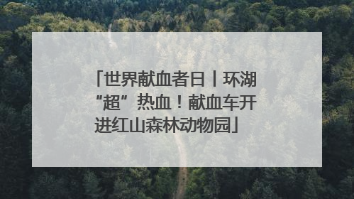 世界献血者日丨环湖“超”热血！献血车开进红山森林动物园