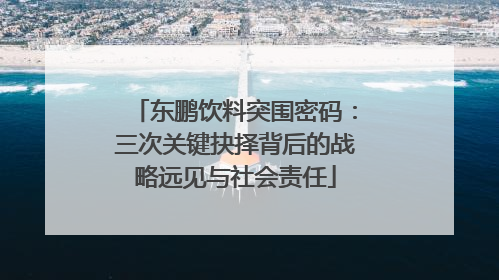 东鹏饮料突围密码：三次关键抉择背后的战略远见与社会责任