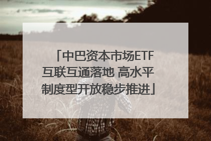 中巴资本市场ETF互联互通落地 高水平制度型开放稳步推进