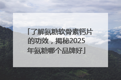 了解氨糖软骨素钙片的功效，揭秘2025年氨糖哪个品牌好