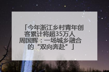 今年浙江乡村青年创客累计将超35万人 周国辉：一场城乡融合的“双向奔赴”