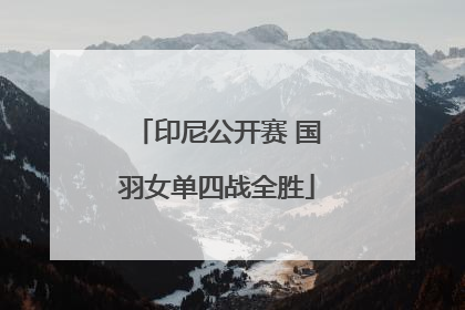 印尼公开赛 国羽女单四战全胜