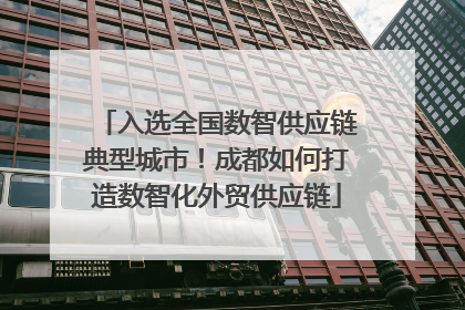 入选全国数智供应链典型城市！成都如何打造数智化外贸供应链