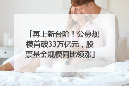 再上新台阶！公募规模首破33万亿元，股票基金规模同比领涨