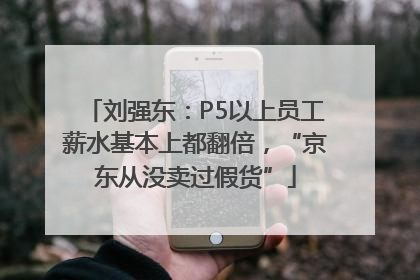 刘强东：P5以上员工薪水基本上都翻倍，“京东从没卖过假货”