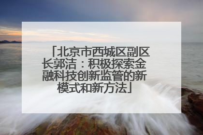 北京市西城区副区长郭洁：积极探索金融科技创新监管的新模式和新方法