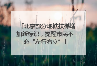 北京部分地铁扶梯增加新标识，提醒市民不必“左行右立”