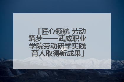 匠心领航 劳动筑梦——武威职业学院劳动研学实践育人取得新成果