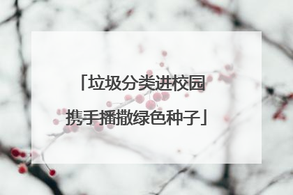 垃圾分类进校园 携手播撒绿色种子
