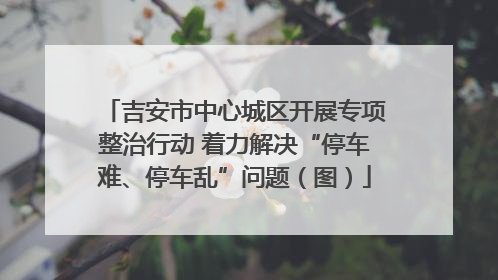 吉安市中心城区开展专项整治行动 着力解决“停车难、停车乱”问题（图）