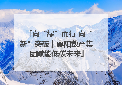 向“绿”而行 向“新”突破｜襄阳数产集团赋能低碳未来