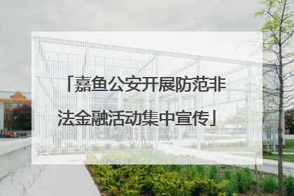 嘉鱼公安开展防范非法金融活动集中宣传