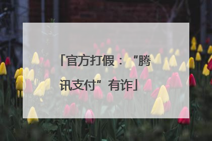 官方打假：“腾讯支付”有诈