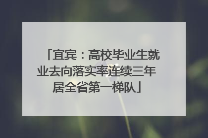 宜宾：高校毕业生就业去向落实率连续三年居全省第一梯队