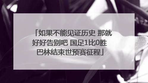 如果不能见证历史 那就好好告别吧 国足1比0胜巴林结束世预赛征程