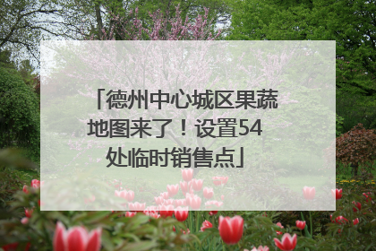 德州中心城区果蔬地图来了！设置54处临时销售点