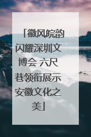徽风皖韵闪耀深圳文博会 六尺巷领衔展示安徽文化之美