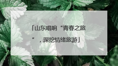 山东唱响“青春之旅”，深挖情绪旅游