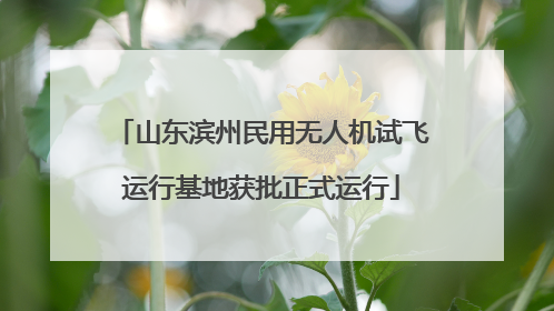 山东滨州民用无人机试飞运行基地获批正式运行