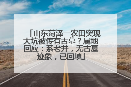 山东菏泽一农田突现大坑被传有古墓？属地回应：系老井，无古墓迹象，已回填