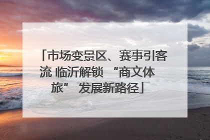市场变景区、赛事引客流 临沂解锁 “商文体旅” 发展新路径