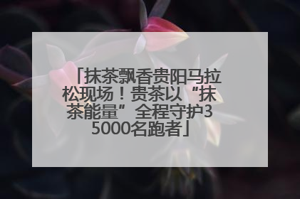 抹茶飘香贵阳马拉松现场！贵茶以“抹茶能量”全程守护35000名跑者