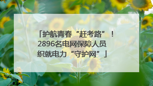 护航青春“赶考路”！2896名电网保障人员织就电力“守护网”
