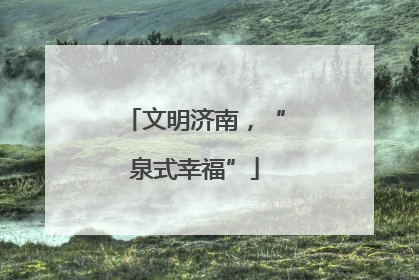 文明济南，“泉式幸福”