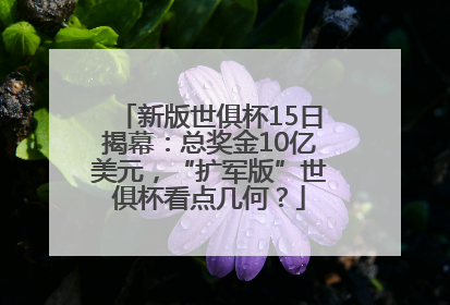 新版世俱杯15日揭幕：总奖金10亿美元，“扩军版”世俱杯看点几何？