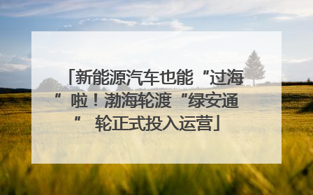 新能源汽车也能“过海”啦！渤海轮渡“绿安通” 轮正式投入运营